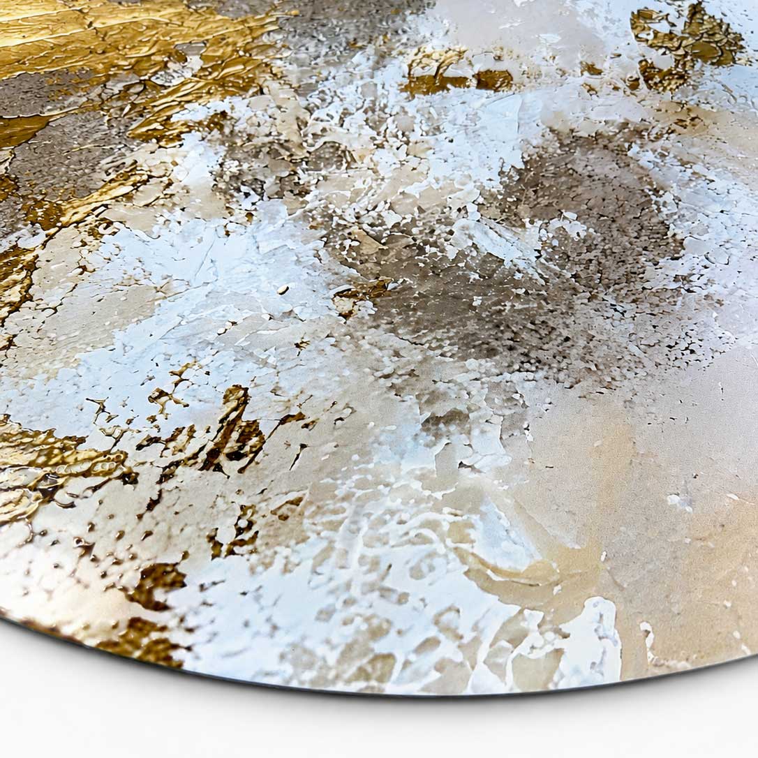 Golden Clouds - Round Aluminum + Varnish
