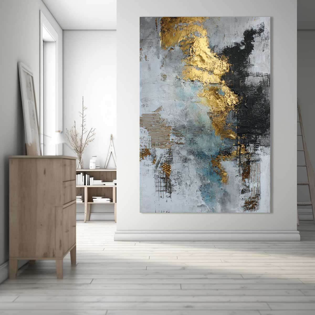 Golden Flow - Canvas + Varnish