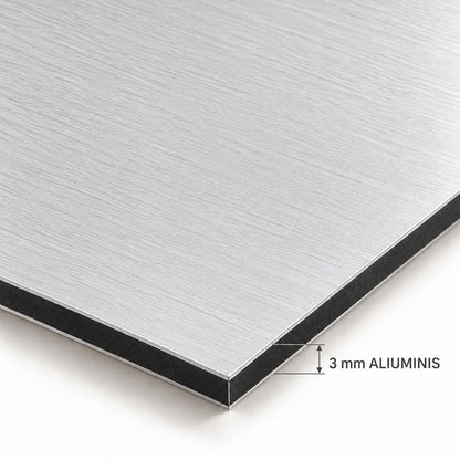 Close-up of the 3mm brushed aluminium composite panel edge used for TepLep metal prints