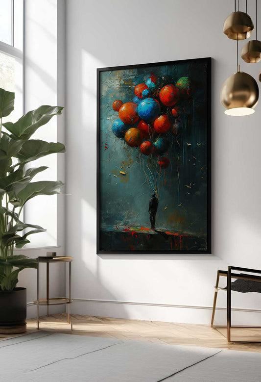 Silent Ascent in interior – wall-hung canvas painting