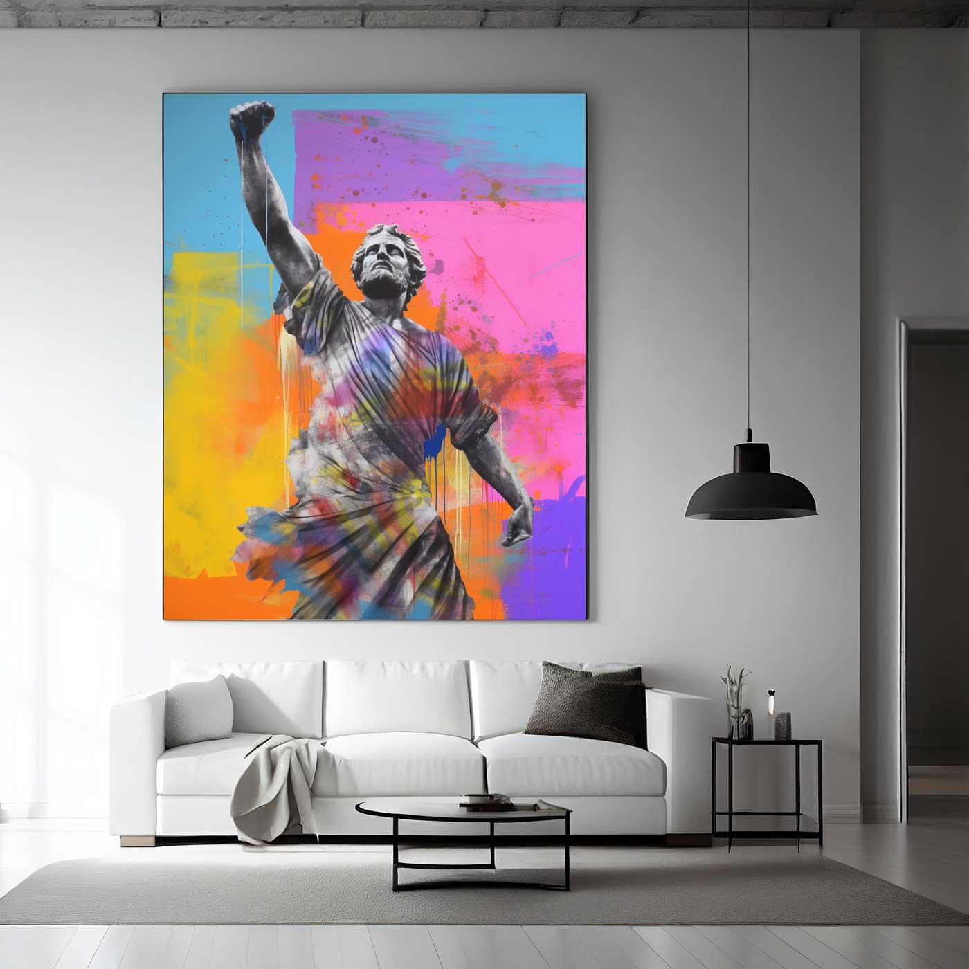 detail interior print canvas modern color freedom graiku dievas paveikslas ant drobes