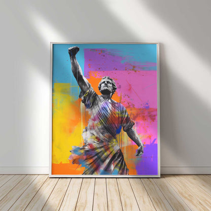 spalvotas printa color pink blue yelow graiku dievas freedom canvas medium size