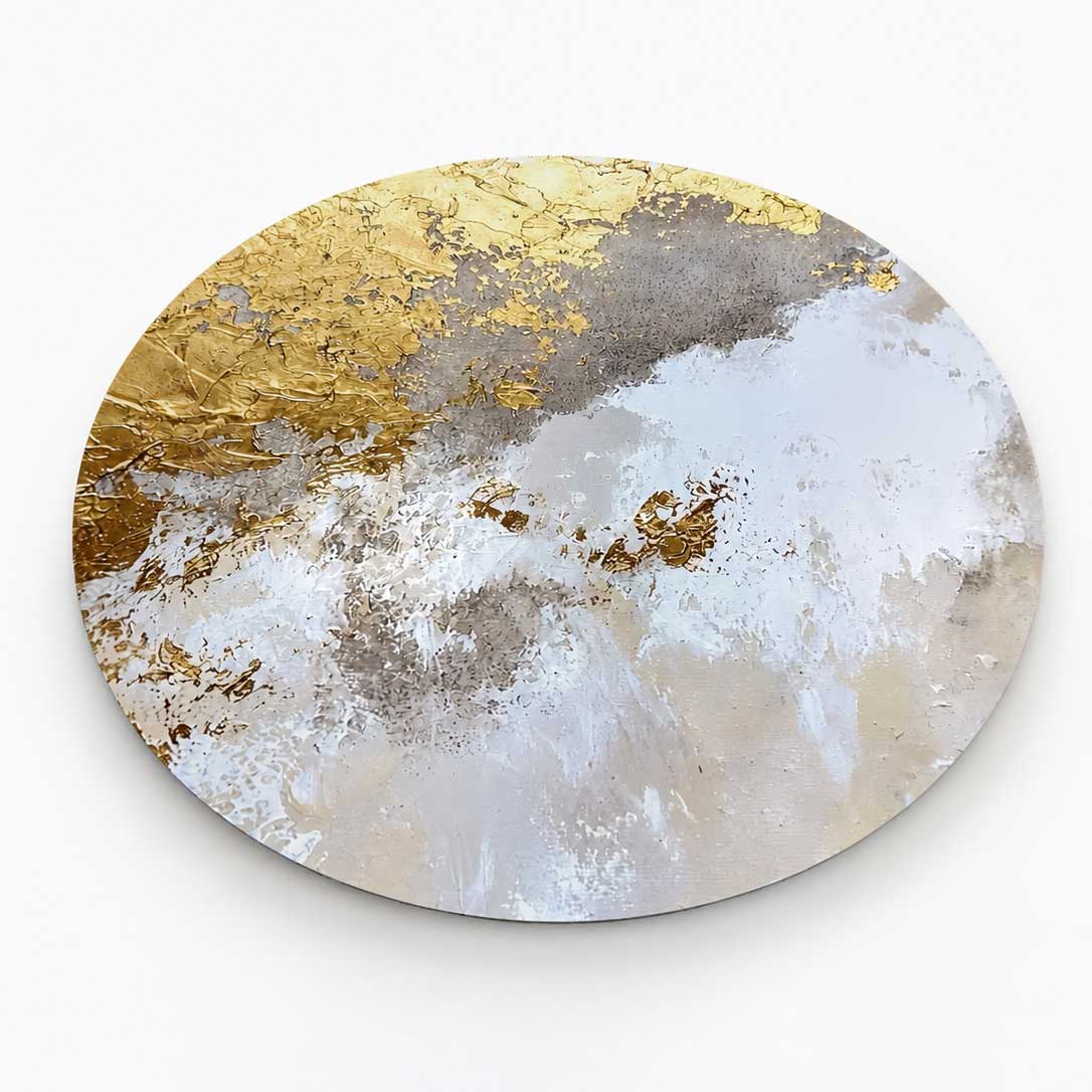 Golden Clouds - Round Aluminum + Varnish