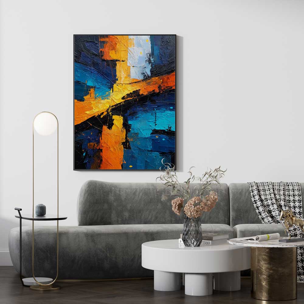Expressive painting with vibrant color strokes