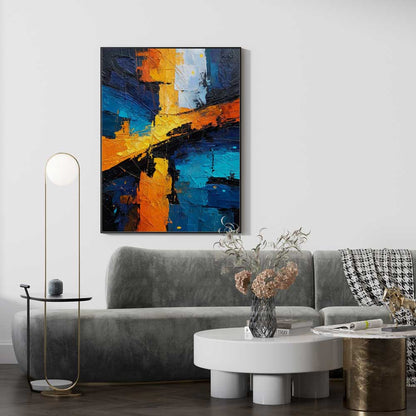 Expressive painting with vibrant color strokes
