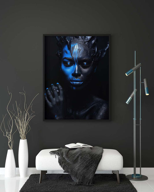 Vibrant Blue in Black - Canvas